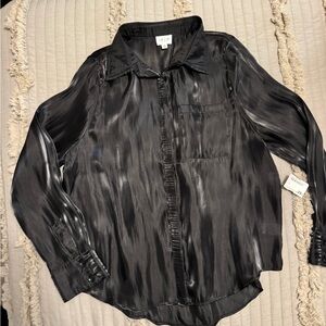 Le Lis Black Satin Blouse